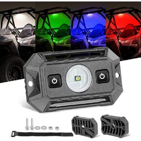 Nirider UTV Dome Light with Switch Roll Bar Mount LED Light Utility Roll Cage Light Courtesy Light Map Universal Interior Light Bar for UTV ATV Polaris RZR Can Am Truck Car Offroad - White RGB Strobe