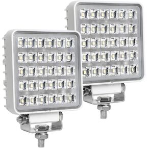 Exzeit Waterproof Led Boat Lights, 2 pc 60W Waterproof Test Deck/Dock Marine Lights 4200LMS 150°Flood Light, 4.3inches, 12/24 V Led Light Bar