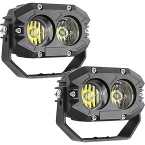 BraveWAY 4 Inch 80W LED Pod Offroad Driving Light 9600LM Super Bright with White Flood Beam Waterproof Off Road Flood Light for Truck Pickup Ram Motorcycle SUV ATV UTV Pack of 2
