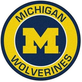 Michigan Wolverine Sticker (4-Different Sizes) University of Mich Stickers Vinyl Decal Circle Logo, Team Colors (3 inch)