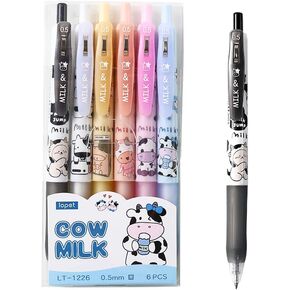 Cute Animal Pens, Retractable Gel Pens,Kawaii Gel Pen, 0.5mm, Bullet Point, Perfect for Office School Supplies Gifts for Boys Girls,Pack of 6pcs (Animal)