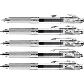 Pentel Energel Infree Gel Ink Ballpoint Pen 0.5mm, Needle Tip, Black Ink, 5 Pen Set(Japan Import)