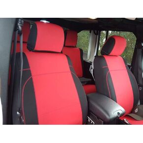 GEARFLAG Neoprene Seat Cover Custom fits Wrangler JK 2/4 doors 2007-17 with no side airbag (Front pair seats only) (Black)