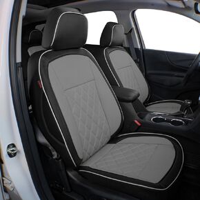 EKR Custom Fit Equinox Car Seat Covers for Select Chevy Equinox Premier, LS,LT,L,RS 2018 2019 2020 2021 2022 2023 - Full Set,Leather (Beige)