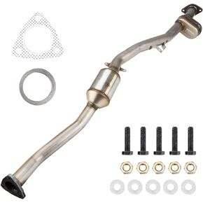 PHILTOP 2.25" Inlet/Outlet Catalytic Converter High Flow Performance Stainless Steel Shell O2 Port EPA Convert Compliant Replace 53005
