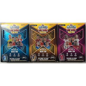 2021/22 Topps Match Attax Extra Champions League Soccer Mini Tin Set of 3-1 Each Color