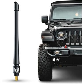 Ronin Factory Short Replacement Antenna for Jeep Wrangler Accessories Rubicon Jeep Gladiator Accessories Sahara Sport 4xe JK JL 2007-2023 Anti-Theft Design - Carwash Safe 8 Inch TuffLock