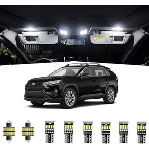 10pcs RAV4 Interior LED Lights Kit Super Bright LED Map Dome Light Bulbs for 2016 2017 2018 2019 2020 2021 Toyota RAV4 all models