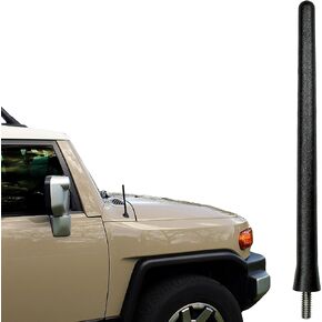 AntennaMastsRus - Short Rubber Antenna fits Toyota FJ Cruiser (2007-2015) - USA Stainless Steel Threading - The Original 6 3/4 Inch Accessories - Car Wash Proof - Internal Copper Coil