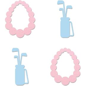 Golf Putters Pearls Gender Reveal Cut-Outs, 12-Pack Table Topper Baby Shower Party Decorations