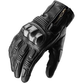 ROCKBROS Motorcycle Gloves Goatskin Bicycle Gloves Breathable, Carbon Fiber Protection, Sensitive Finger, Retro Motorcycle Gloves for Bobber, Harley Davidson, Indian, Honda Road Motorcycle Bikes