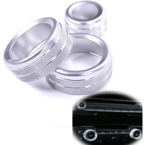 Angelguoguo 3pcs Blue Aluminum Alloy AC Air Conditioning Climate Control and Radio Volume Knob Ring Covers for BMW 1 2 3 3GT 4 X1 Series (F20 F22 F30 F31 F32 F33 F80 F82 F87 F48)