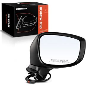 A-Premium Passenger Side Power Door Mirror - Compatible with Mazda CX-5 CX5 2017-2022 - Non-Heated, Manual Folding White, Outside Rear View Mirror w/Turn Signal and Blind Spot Detection