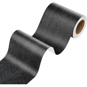 Stickyart Black Wood Grain Repair Tape Peel and Stick Wood Wallpaper Border for Door Table Wood Repair Patch Removable Wood Wall Paper Border Trim Self Adhesive Black Bulletin Board Borders 3"x197"
