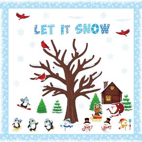 Christmas Winter Bulletin Boards - 105pcs Winter Cocoa Mug Marshmallow Bulletin Boards Set Glue Points Wishing You A Warm and Cozy Winter Cute Paper Cut-Outs New Year Xmas Classroom Decor