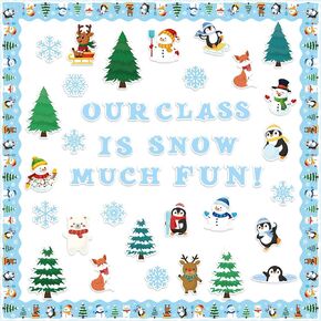 Christmas Winter Bulletin Boards - 105pcs Winter Cocoa Mug Marshmallow Bulletin Boards Set Glue Points Wishing You A Warm and Cozy Winter Cute Paper Cut-Outs New Year Xmas Classroom Decor