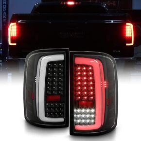 ACANII - For [Incandescent Type] 2014-2018 GMC Sierra 1500 15-19 2500HD LED Tube Tail Lights Brake Lamps Pair Left+Right