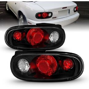 AmeriLite Taillights Black for Mazda Miata - Passenger and Driver Side