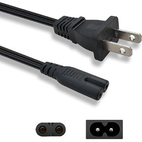 SHAFI® 10FT 2 Prong Samsung TV Power Cord - [UL] Non-Polarized NEMA1-15P IEC-C7 - Figure 8 Power Cable Replacement for Hisense TCL LG Sony TV Playstation PS5 PS4 Slim PS3 Xbox Series S/X - 10 Feet