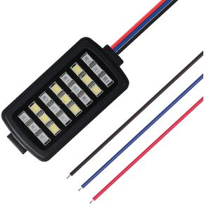 Kinstecks 21LEDs Flashing Strobe Lights Anti-Collision Lighting Brake Light for Motorcycle Car SUV Boat LED White Red