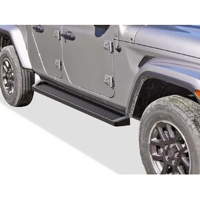 لوحات الجري APS (خطوات Nerf Bars) المتوافقة مع Jeep Gladiator 2020-2024 Crew Cab (نمط لوحة الجري المطلية بمسحوق أسود)