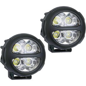 ضوء عمل للدراجات النارية LED مستدير 3 بوصات للطرق الوعرة، 20 وات 2000 لومن ضوء خندق مساعد، EMC مدمج، IP67 مصباح LED مقاوم للماء، لمقطورة قارب شاحنة ATV UTV 4x4، حزمة من 2 in Kuwait