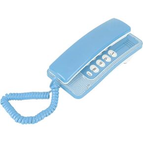 Diyeeni Mini Wall Phone, Retro Wall Mountable Landline Telephone with Flash Function and Call Mute Function, RJ45 Interface Powered by Telephone Line Home Phone for Hotel Family School(Red)