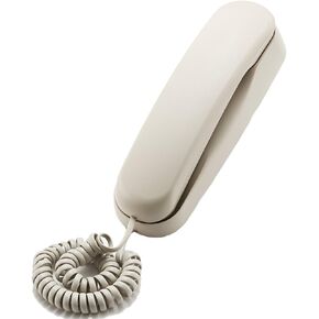 K-037 Slim-line Corded Phone with Cord Elderly Landline Telephone Wall Mountable Waterproof and Moisture-Proof for Office Home Hotel Bathroom(Beige)