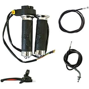 BH-Motor New Clutch Lever & Handlebar Throttle Grips& W/Kill Switch &Throttle Cable & Clutch Cable for 49cc 66cc 80cc Motorized Bicycle Part