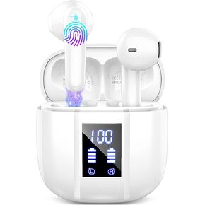 Wireless Earbuds, 2024 Wireless Headphones Bluetooth 5.3, 14.2mm Driver Stereo, 3g Mini 48Hrs Ear buds, 4 ENC Mics Bluetooth Headphone in Ear, IP7 Waterproof, USB-C Fast Charging Earphone Android/iOS