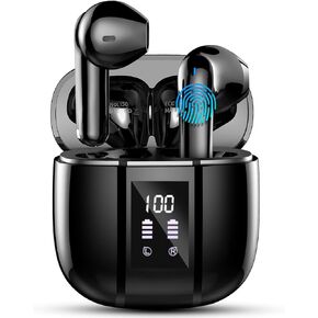 سماعات أذن لاسلكية 3G Mini Bluetooth 5.3 مع مشغل ستيريو مقاس 14.2 ملم، و4 سماعات رأس بلوتوث في الأذن، وسماعات مقاومة للماء IP7 لمدة 48 ساعة، وحقيبة شحن USB-C لأجهزة Android iOS، أرجواني