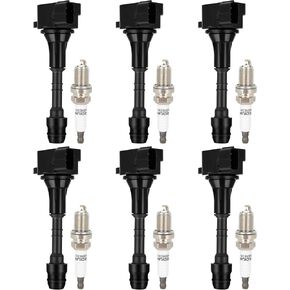 ECCPP UF401 6 ignition coils with 6 iridium Spark Plugs for Nissan 350Z for Infiniti M35/FX35 3.5L 2003-2008 UF401 IGC0007 610-58649