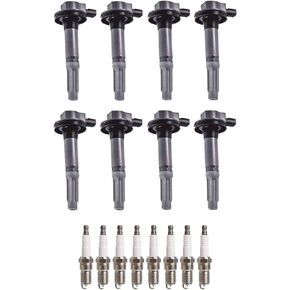ENA Set of 8 Ignition Coil Pack and 8 Platinum Spark Plug 5.0 Compatible with Ford F150 Mustang V8 5.0L 2011 2012 2013 2014 2015 2016 Replacement for C1802 UF622 DG542 SP548