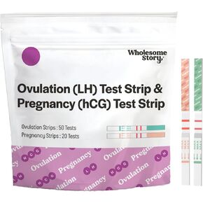 Ovulation Test Strips & Pregnancy Test Strips Combo Kit | Accurate & Easy to Read 5mm Strips | Pregnancy Tests Early Detection | Fertility Test | Ovulation Tests 50 LH + 20 hCG Test Strips