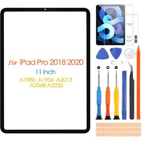 Screen Replacement for iPad Pro 11 1st Gen 2018/2nd Gen 2020 Front Glass Panel, 11 inch Front Screen Cover for A2013 A1934 A1980 A1979 A2068 A2230 A2228 A2231(NO Touch Digitizer & LCD Display)