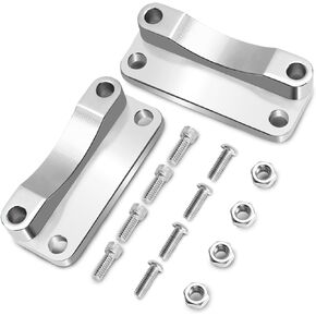 Front Fender Risers 20mm Adapter Relocator Spacer Kit Lift Fender Bracket Mount 21" Wheel Gloss Black Compatible With Harley Davidson Touring Models 2003-2013 FLHT FLTR FLHR FLHX