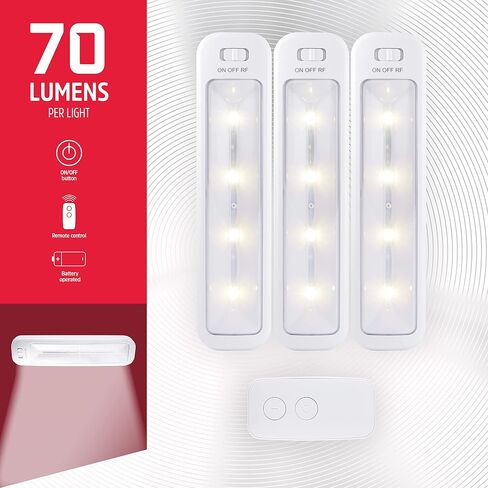 Energizer Wireless 10in. LED Bars, 3 Pack, Remote Controlled, 70 Lumens Each, Soft White, Battery Operated, No Wiring, Easy to Install, Add Light Where You Need It Most, 44575 in Saudi Arabia