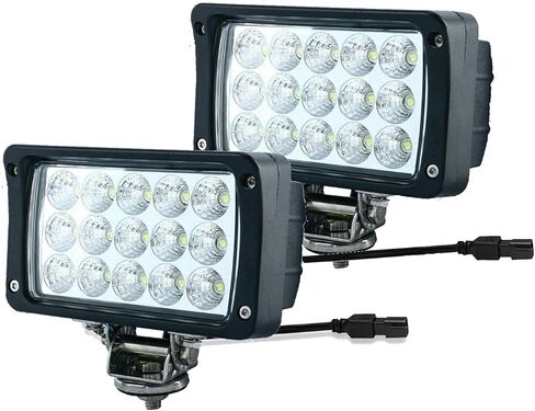 2 حزمة 6.3 بوصة 45 وات 5500LM ضوء عمل LED عالي التحمل 12 فولت/24 فولت، شريط إضاءة LED مقاوم للماء من Foglight للطرق الوعرة والشاحنة والجرار وATV وSUV وUTV، مع موصل DT in Kuwait