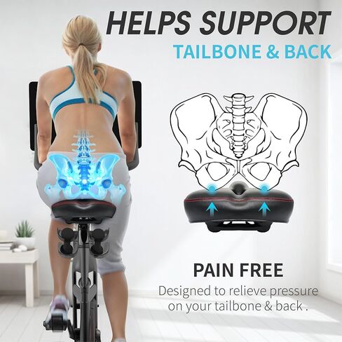 مقعد دراجة كبير الحجم، وسادة مقعد ناعمة وواسعة للغاية، بديل للسرج، متوافق مع Peloton Bike & Bike+، مقعد لراحة الرجال والنساء، لكبار السن، ملحقات لمعظم الدراجات in Kuwait