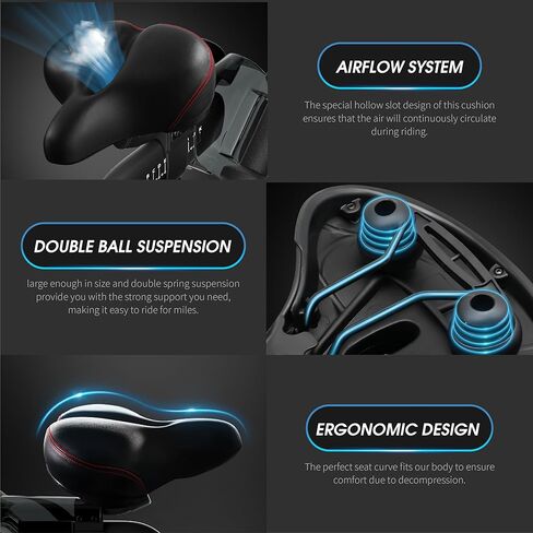مقعد دراجة كبير الحجم، وسادة مقعد ناعمة وواسعة للغاية، بديل للسرج، متوافق مع Peloton Bike & Bike+، مقعد لراحة الرجال والنساء، لكبار السن، ملحقات لمعظم الدراجات in Kuwait