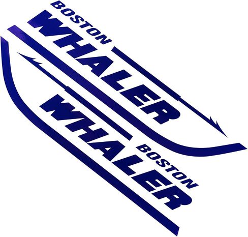 Pair Set Boston Whaler Vinyl Decal Stickers Boat Outboard Motor Suitable for Whaler Hull Marine Grade (Blue) in Saudi Arabia