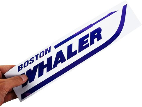 Pair Set Boston Whaler Vinyl Decal Stickers Boat Outboard Motor Suitable for Whaler Hull Marine Grade (Blue) in Saudi Arabia