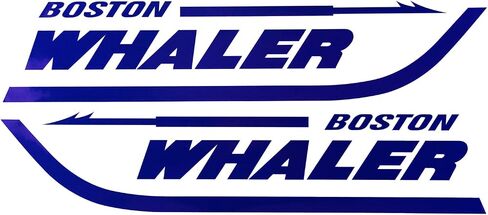 Pair Set Boston Whaler Vinyl Decal Stickers Boat Outboard Motor Suitable for Whaler Hull Marine Grade (Blue) in Saudi Arabia