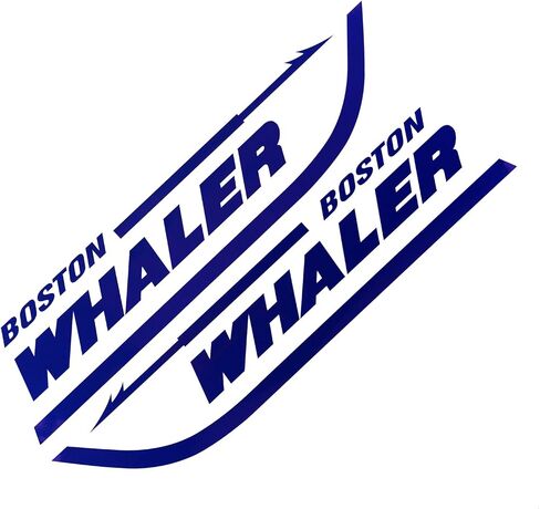 Pair Set Boston Whaler Vinyl Decal Stickers Boat Outboard Motor Suitable for Whaler Hull Marine Grade (Blue) in Saudi Arabia