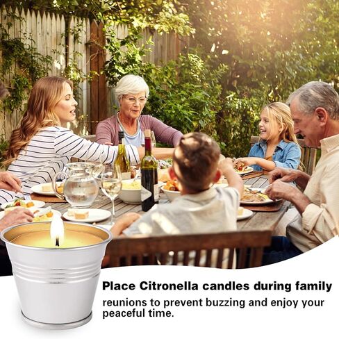 شموع السترونيلا في الهواء الطلق، مجموعة 12 شموع السترونيلا، مصنوعة من زيوت السترونيلا العطرية وشمع الصويا الطبيعي، وقت حرق 180 ساعة، 2.5 أونصة شموع صغيرة للفناء والمنزل والتخييم in Kuwait