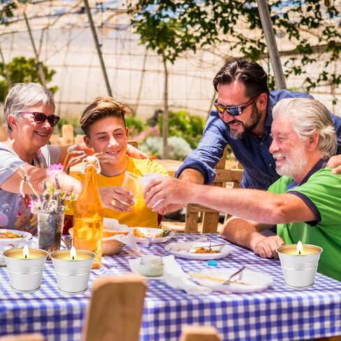 شموع السترونيلا في الهواء الطلق، مجموعة 12 شموع السترونيلا، مصنوعة من زيوت السترونيلا العطرية وشمع الصويا الطبيعي، وقت حرق 180 ساعة، 2.5 أونصة شموع صغيرة للفناء والمنزل والتخييم in Kuwait