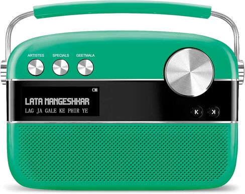 Saregama Carvaan Premium (نطاق ألوان البوب) هندي - مشغل موسيقى محمول مع 5000 أغنية محملة مسبقًا، FM/BT/AUX (أخضر الغابة) in Kuwait