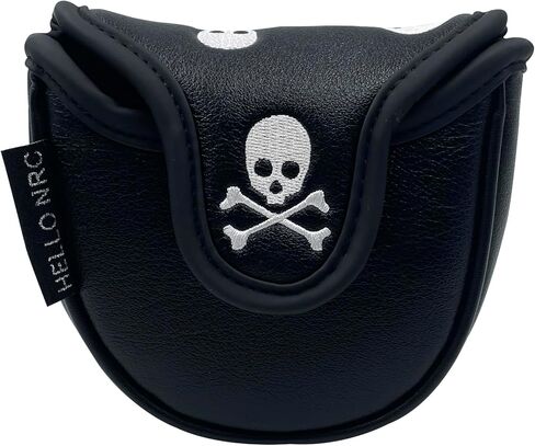 Golf Club Skull Mallet Putter Cover Magnetic Closure Skeleton PU Leather Headcover in Saudi Arabia