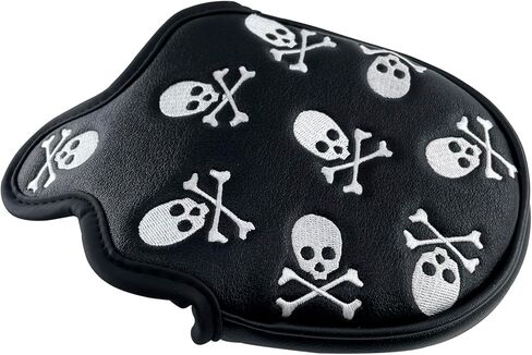 Golf Club Skull Mallet Putter Cover Magnetic Closure Skeleton PU Leather Headcover in Saudi Arabia