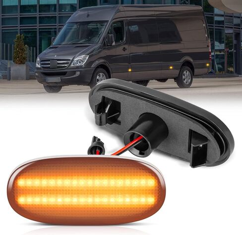2 حزمة LED الجانب ماركر بدوره إشارة الجانب ماركر ضوء مجموعة الجمعية ل 2006-2018 VW C-rafter | مصابيح إشارة الانعطاف الجانبية لسيارة مرسيدس سبرينتر W906 لعام 2006-2018 (عدسة مدخنة) in Kuwait